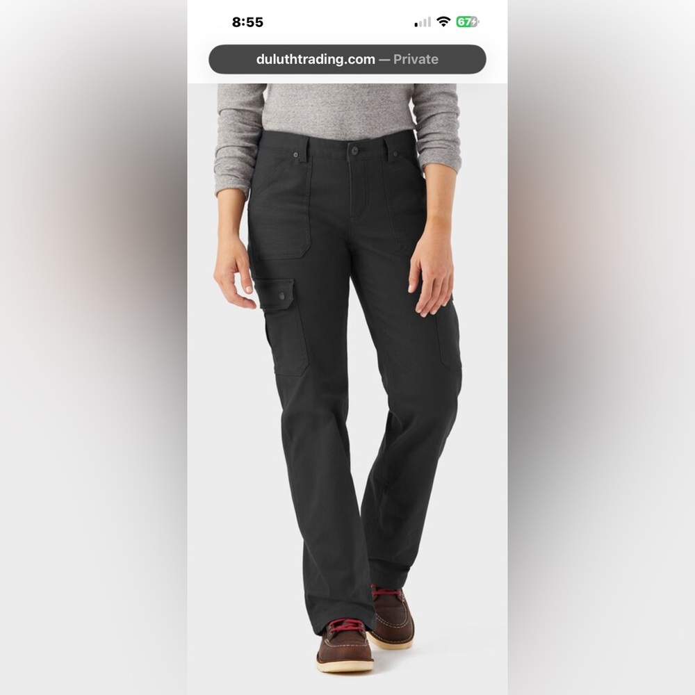 Duluth Trading Co Black Straight Leg Cargo Pants